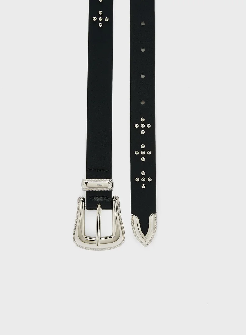Ginger Stud Detail Casual Belt
