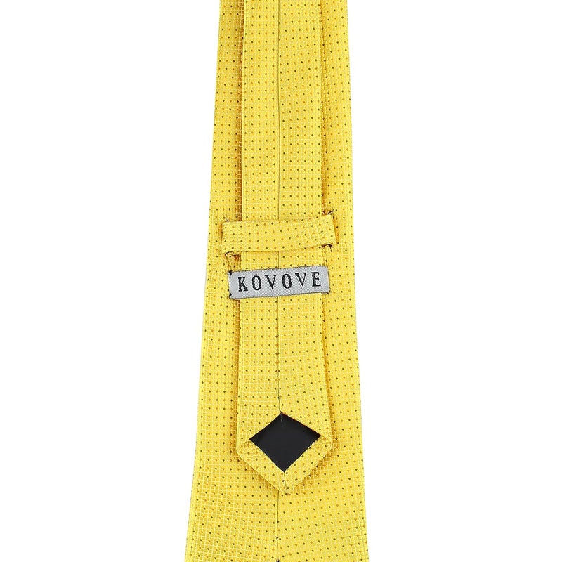 Kovove Kavove The Work of Art Abstract Yellow Necktie For Men - Image 5