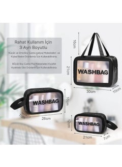 Coofbe 3 Size Waterproof Personal Care Travel Bag Cosmetic Bag Makeup Bag Beach Bag  - Image 2