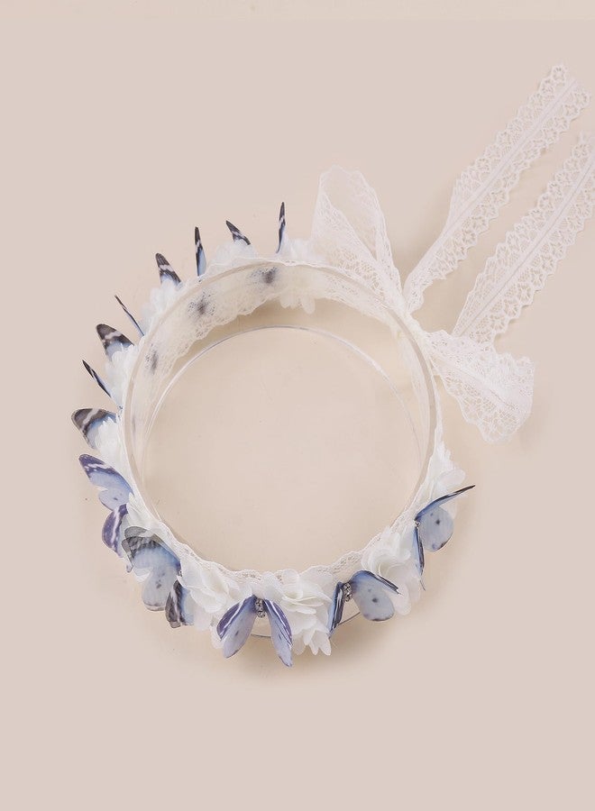 BFNAAgirl Hairband 2pcs Children Girl's Adjustable Lace Headbands with Flower Hair Accessories for Children (lace-2) - Image 5