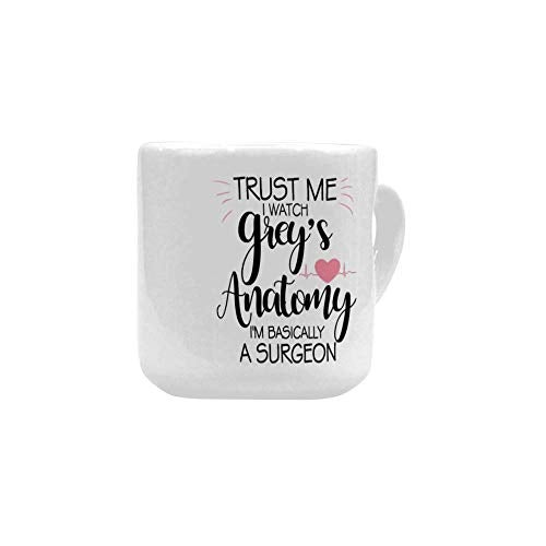 SCSF Trust Me I Watch Anatomy I'm Basically A Surgeon Coffee Mug Heart-shaped Mug Ceramic Mugs - Tea Cup, Funny Mug, Gift Mug, 10.3 oz,White - Image 3