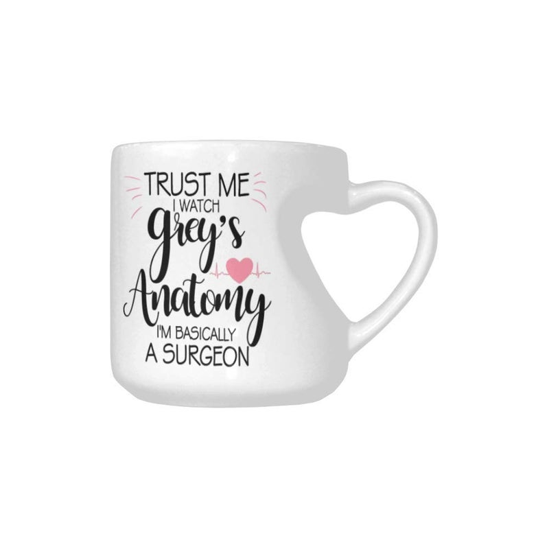 SCSF Trust Me I Watch Anatomy I'm Basically A Surgeon Coffee Mug Heart-shaped Mug Ceramic Mugs - Tea Cup, Funny Mug, Gift Mug, 10.3 oz,White - Image 5