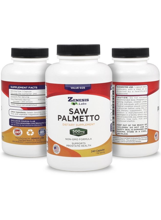 Zenesis Labs Saw Palmetto Extract - 240 Capsules - 500mg/capsule - 200% More Capsules Than Most Competitors - Image 4