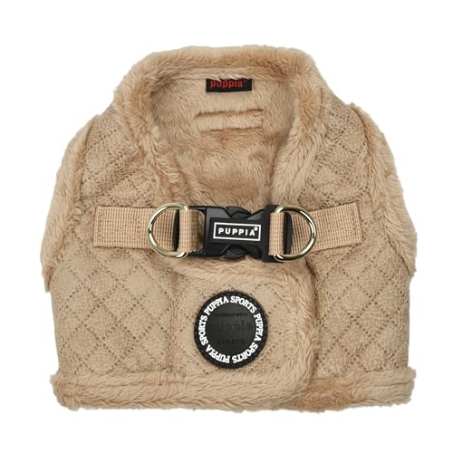 Puppia Douglas Vest Dog Harness Stepin Warm Winter Diamond Pattern for Small and Medium Dog Beige Medium - Image 3