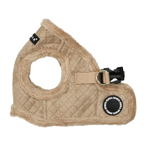 Puppia Douglas Vest Dog Harness Stepin Warm Winter Diamond Pattern for Small and Medium Dog Beige Medium - Image 1