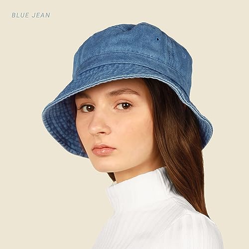 CHOK.LIDS Hot Summer Bucket Hat - Trendy Cotton Sun Hat for Beach, Golf, Fishing - Fun Outdoor Vacation Boonie for Men and Women (Light Denim) - Image 5