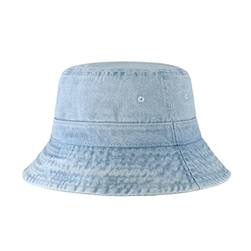 CHOK.LIDS Hot Summer Bucket Hat - Trendy Cotton Sun Hat for Beach, Golf, Fishing - Fun Outdoor Vacation Boonie for Men and Women (Light Denim) - Image 1