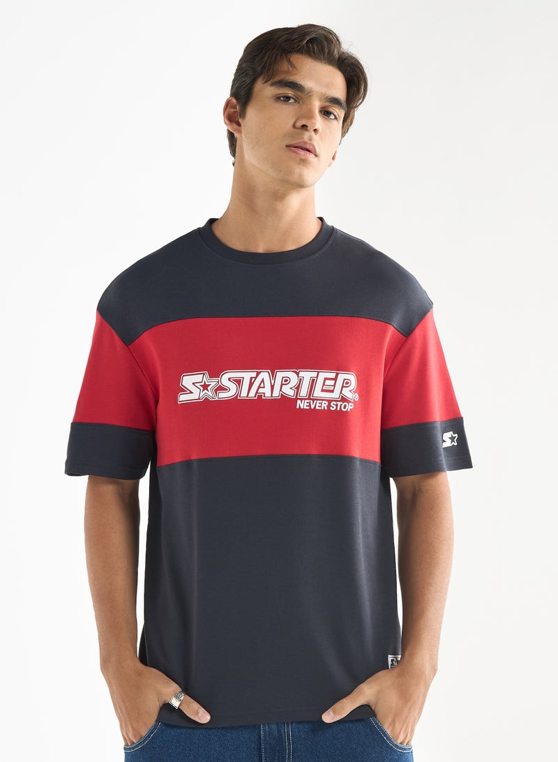 ستارتر تيشيرت بياقة ضيقة وأكمام قصيرة وطبعات من ستارتر - Image 1