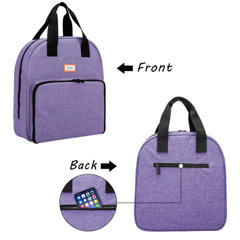 CURMIO Embroidery Bag, Portable Embroidery Project Storage for Embroidery Hoops, Floss, and Cross Stitch Supplies, BAG ONLY, Purple (Patented Design) - Image 5