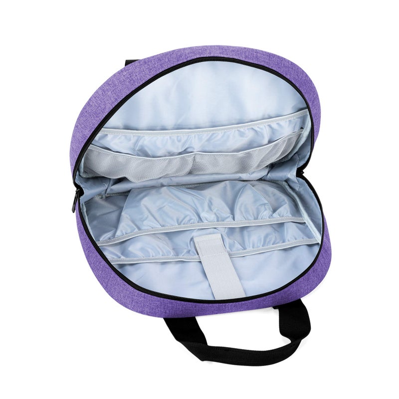 CURMIO Embroidery Bag, Portable Embroidery Project Storage for Embroidery Hoops, Floss, and Cross Stitch Supplies, BAG ONLY, Purple (Patented Design) - Image 4