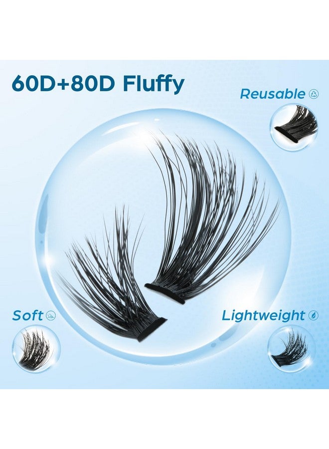 DYSILK Lashes Clusters Individual Lashes - Fluffy Lash Clusters 280Pcs Diy Lash Extension Mink Eyelash Clusters Wispy 10-16Mm Volume Lash Clusters C Curl Reusable (60D+80D-Fluffy-10-16Mm Mix) - Image 2