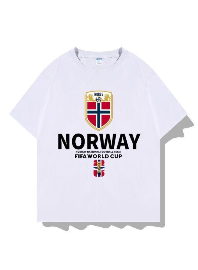 FIFA World Cup Norway Soccer Crest Print T-Shirt-M - Image 1