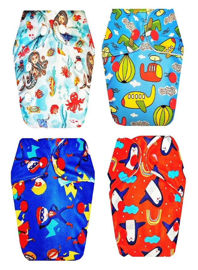 Dumbledo Premium Newborn Cloth Diaper with Integrated Insert (Pack of 4) | Soft & Gentle | Leakproof | Easy to Clean | All-Day Wear | 0 - 4 Months | Unisex Baby - Image 1