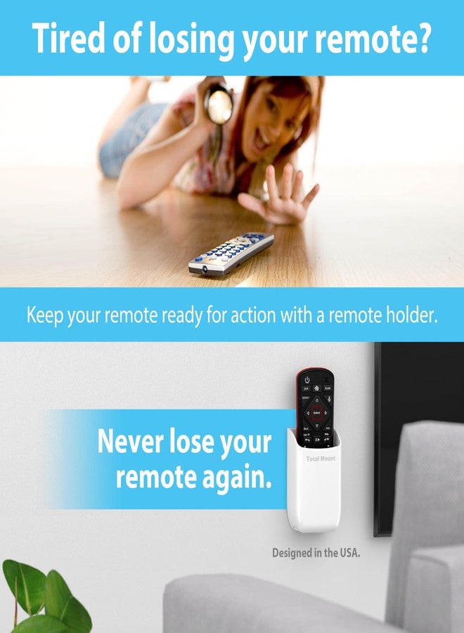 TotalMount Hole-Free Remote Holder - Eliminates Need to Drill Holes in Your Wall (White Remote Control Holder, Quantity 1) - Image 2