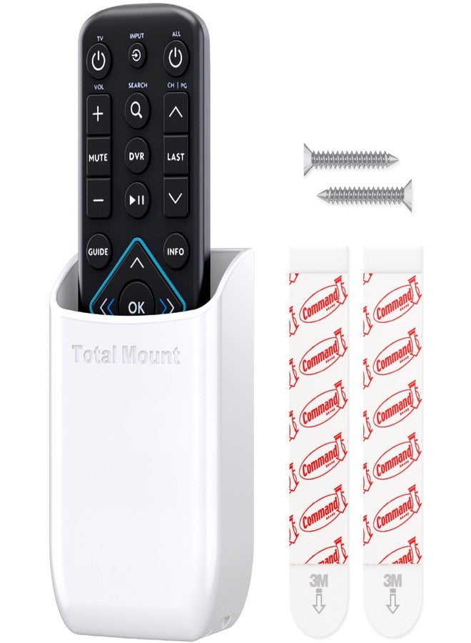 TotalMount Hole-Free Remote Holder - Eliminates Need to Drill Holes in Your Wall (White Remote Control Holder, Quantity 1) - Image 1