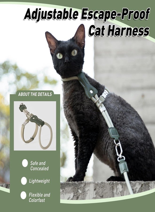 ETIAL Premium Adjustable Escape-Proof Cat Harness & Leash Set with Leather Sliding Back, 4.3ft Nylon Rope, Cross-Strap, Heavy-Duty Buckles for Secure Walking (Hibiscus Purple, Back Length 3.5”-4.7”) - Image 4