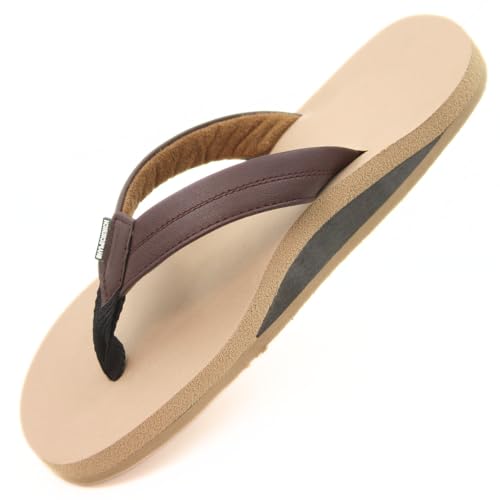 SHAPECRUNCH Arch Support Slippers for Men - Ortho Slippers with MCR Sole to Reduce Pressure on Feet, Joints, and Back (Beige-Brown, UK Footwear Size System, Adult, Men, Numeric, Medium, 6) - Image 1