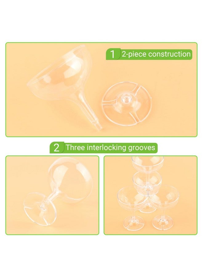Belinlen Belinlen 18 Count 5oz Acrylic Martini Glasses for Party Champagne Tower Plastic Champagne Coupe Glasses for Martini, Margarita, Cocktail, Dessert(Reusable, Dishwasher Safe)  - Image 3