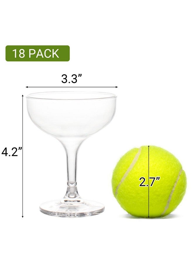 Belinlen Belinlen 18 Count 5oz Acrylic Martini Glasses for Party Champagne Tower Plastic Champagne Coupe Glasses for Martini, Margarita, Cocktail, Dessert(Reusable, Dishwasher Safe)  - Image 2