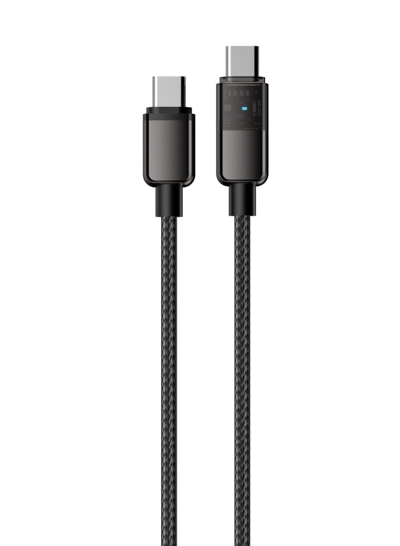 جي باور كابل مضفر من G-Power GP-C51 USB-C إلى USB-C (65 واط)، يدعم أجهزة Apple iPhone 17/16/15 Series، وiPad Pro، وUSB-C MacBook، وSamsung Galaxy، وPixel، والأجهزة اللوحية، بطول 1 متر - أسود - Image 1