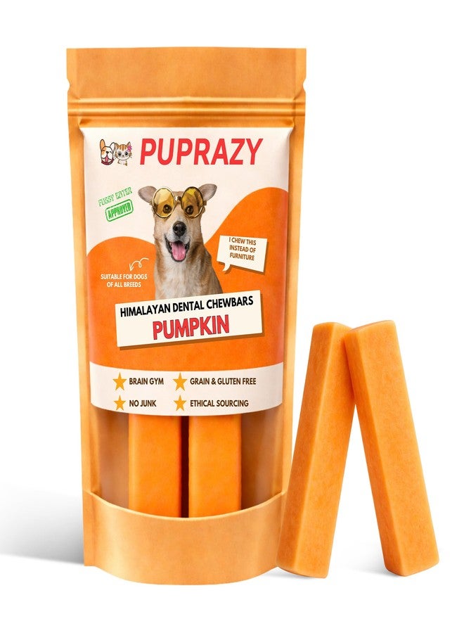 Puprazy Himalayan Yak Cheese Dog Chews, Natural Dental Care, Grain-Free, Long-Lasting, Plaque and Tartar Control, Assorted Flavour, Pack of 2 Sticks (Small, Pumpkin, Coconut)