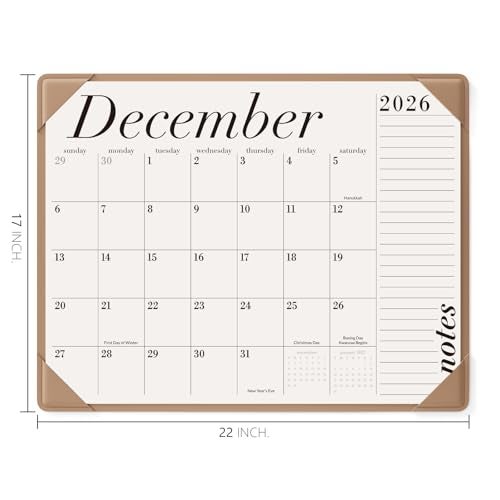 Jotsome Desk Calendar 2026-2027 with Desktop Mat, Large Desk Pad Calendar From Now to June 2027 22x17 inch, Desk Blotter Calendar for Home and Office, Easy Organizing (Apricot, 17" x 22") - Image 2