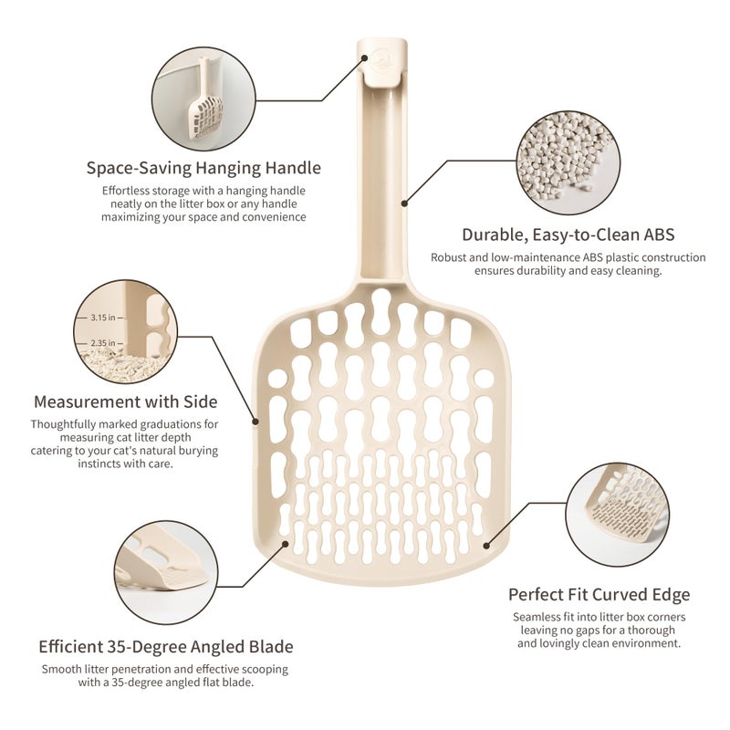 Lady N - Infinity Cat Litter Scoop: Easy Sifting with 8-Shaped Hole Design for Tofu Cat Litter and Clay Litter, Durable ABS Plastic Litter Scoop - Image 3