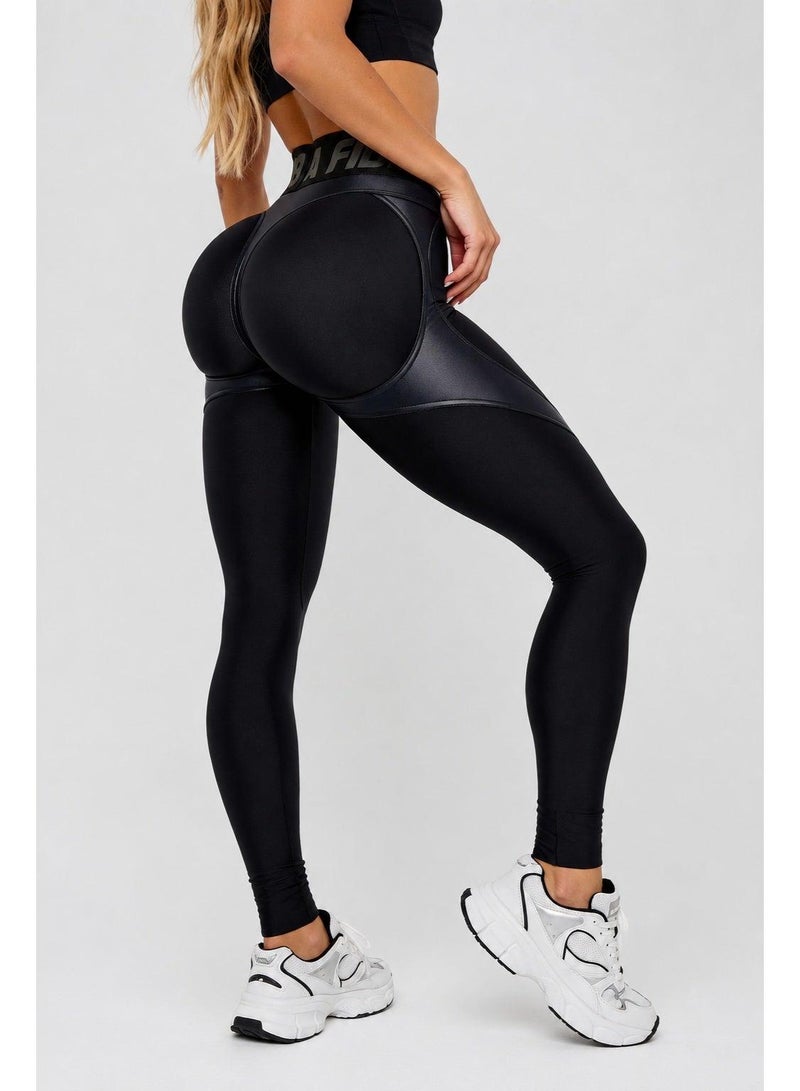 بونا فيدي Extra Push Up ليقنز رياضي نسائي بخصر عالٍ بشدٍّ للبطن LYC Black – أسود - Image 4