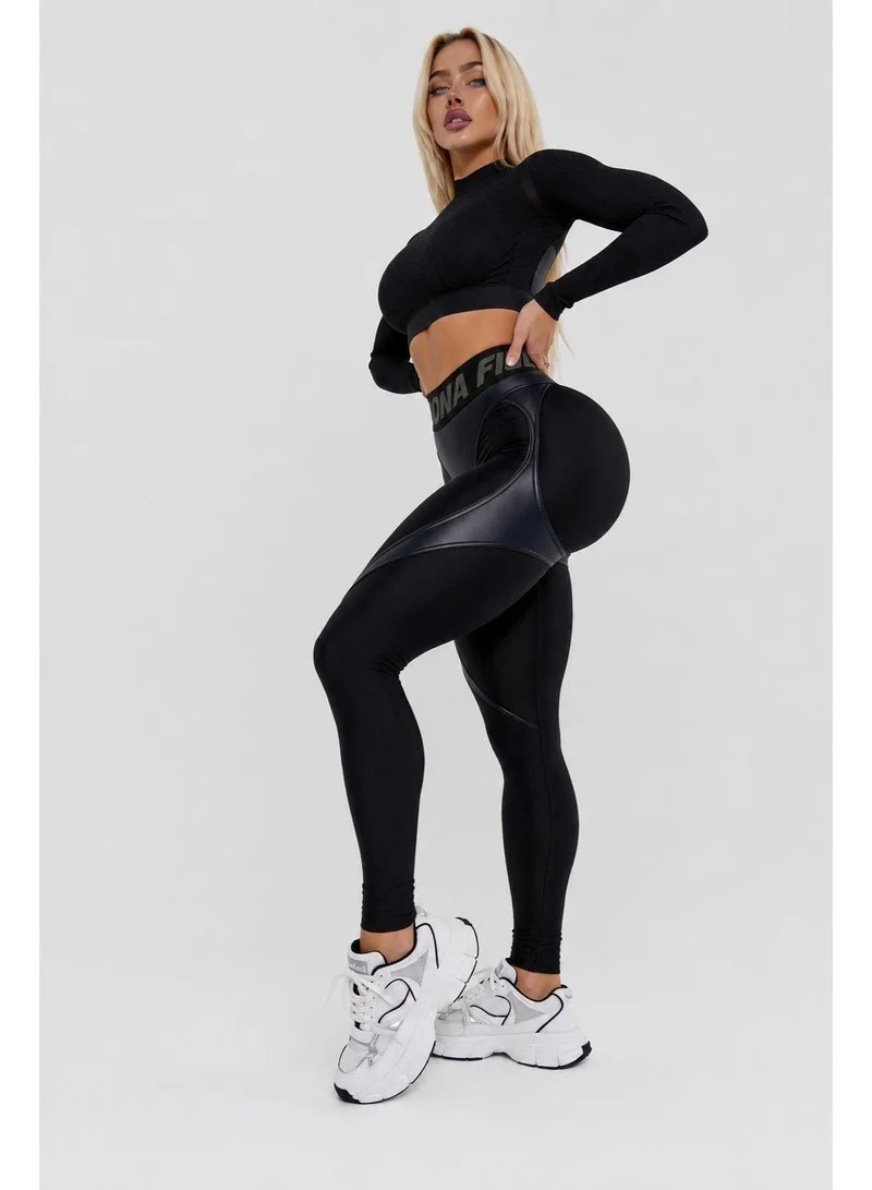 Bona Fide Extra Push Up LYC "Black Skin" Extra Push Up Legging for Ladies LYC Skin – Black for Women | Best Price UAE
