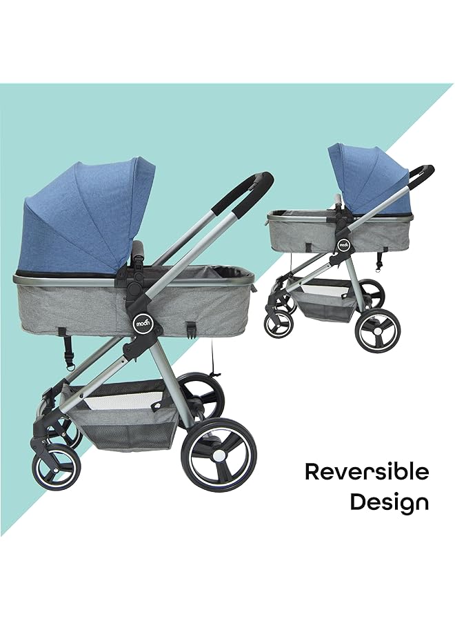 إيروريكس عربة أطفال برو 2 في 1 قابلة للتحويل إلى سرير محمول قابل للعكس مناسبة للأطفال حديثي الولادة والرضع - Image 4