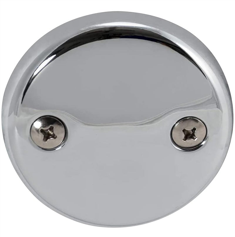 EZFLO 2-Hole Bathtub Overflow Face Plate with Screws, Chrome Finish, 35245 - Image 1