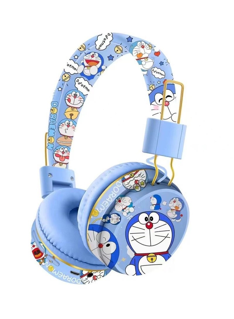 Doraemon Kids Bluetooth Wireless Headphones Kids Noise Cancelling Folding Headphones, Kids TF Card Stereo Headphones, Mobile Phones, Tablets - Image 1