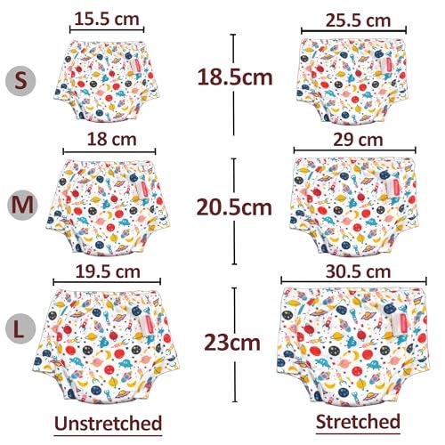 VParents Padded Underwear for Babies and Toddlers with 3 Layers of Cotton Padding Potty Training Pull Up & Diaper-Free Time (3-4 Years) PO4 Lion, Car, Heart & Galaxy Multicolour - Image 5