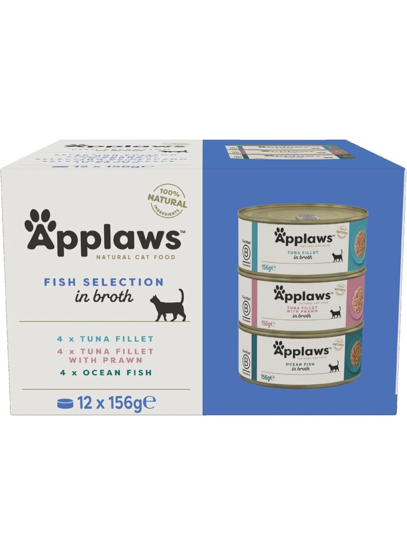 Applaws Fish Selection Multipack in Broth Cat Wet Food 12x156g - Image 1