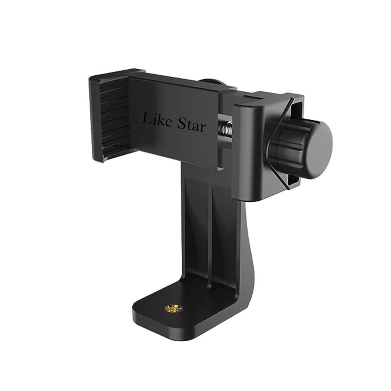 Like Star 360° Degree Mobile Phone Holder with Universal 1/4 Screw Adjustable Clamp Mobile Tripod Mount Adapter Compatible with Smartphones & TripodsnSelfie Stick (Black) - Image 5