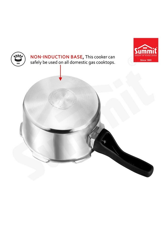 SUMMIT طباخ ضغط ألمنيوم ممتاز بسعة 1 لتر مع غطاء خارجي، قاعدة غير قابلة للتحريض، فضي - Image 4