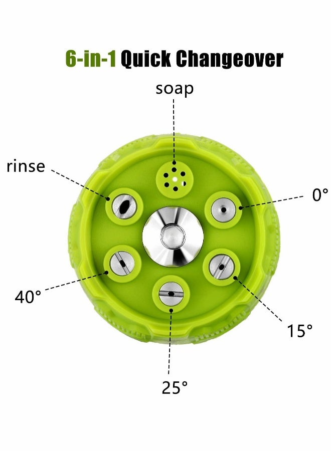 فوهة رشاش الماء، 2 قطعة 6 في 1 تغيير سريع وقابل للتعديل، نصائح توصيل 1/4 بوصة 4000 PSI لفوهة الغسالة ذات الضغط العالي - Image 5