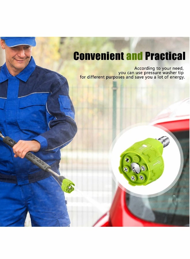 فوهة رشاش الماء، 2 قطعة 6 في 1 تغيير سريع وقابل للتعديل، نصائح توصيل 1/4 بوصة 4000 PSI لفوهة الغسالة ذات الضغط العالي - Image 2