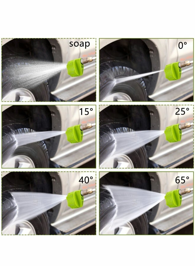 فوهة رشاش الماء، 2 قطعة 6 في 1 تغيير سريع وقابل للتعديل، نصائح توصيل 1/4 بوصة 4000 PSI لفوهة الغسالة ذات الضغط العالي - Image 4