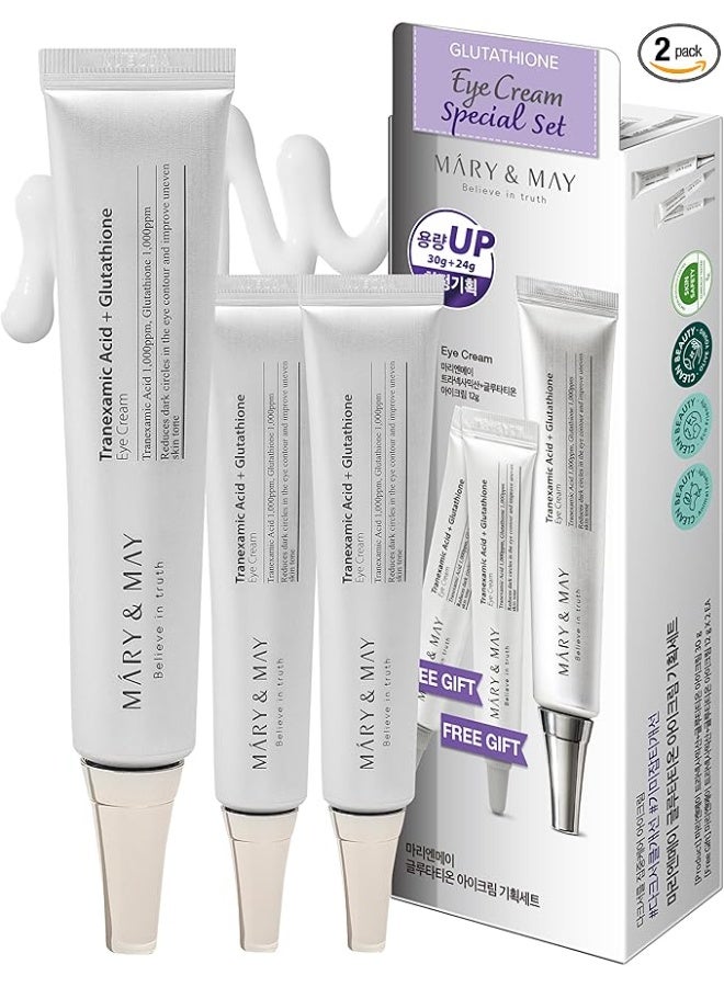 MARY & MAY Tranexamic Acid + Glutathione Eye Cream Special Set - Image 1