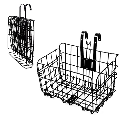 Hamiledyi Folding Bike Basket,Lift-Off Front Bike Basket with Handles Easy Installation Rear Cargo Rack - Rust Proof Bicycle Bag for Mountain Bike Accessories - Image 1