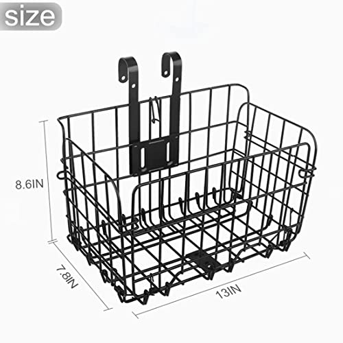 Hamiledyi Folding Bike Basket,Lift-Off Front Bike Basket with Handles Easy Installation Rear Cargo Rack - Rust Proof Bicycle Bag for Mountain Bike Accessories - Image 2