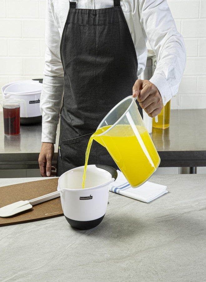 ريستورنت وير كوب قياس للمطاعم، عبوة من كوب واحد بسعة 2 كوارت، ذو فوهة مخروطية، مزود بتدريجات مل وأونصة بارزة، مصنوع من البلاستيك الشفاف، مزود بمقبض، مناسب للطبخ والخبز، لقياس الزيت والدقيق. - Image 5