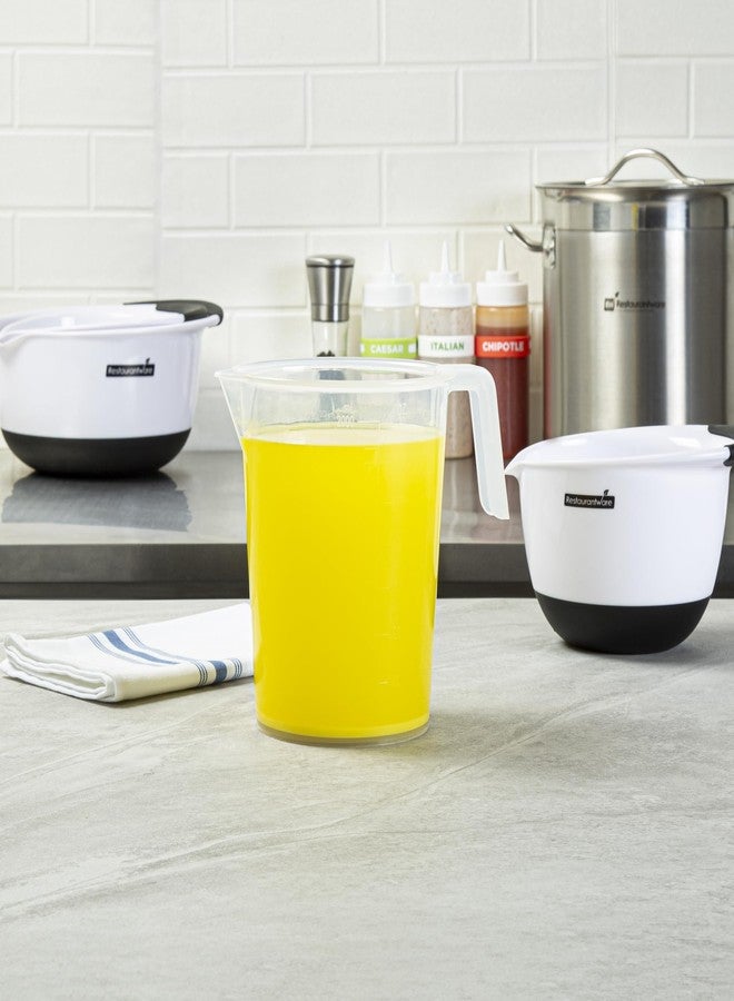 ريستورنت وير كوب قياس للمطاعم، عبوة من كوب واحد بسعة 2 كوارت، ذو فوهة مخروطية، مزود بتدريجات مل وأونصة بارزة، مصنوع من البلاستيك الشفاف، مزود بمقبض، مناسب للطبخ والخبز، لقياس الزيت والدقيق. - Image 4