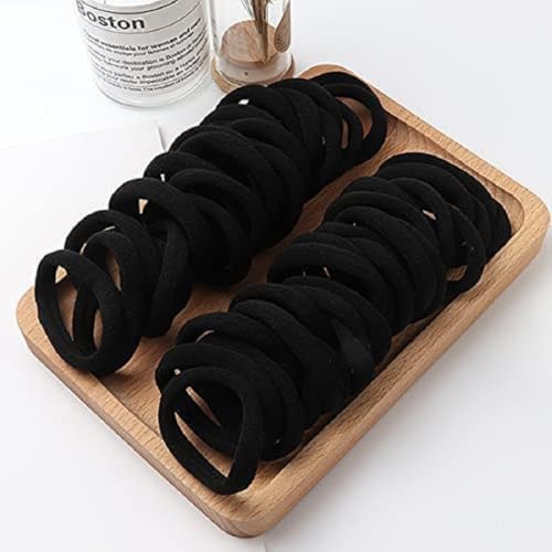 Elina Black Colour Elastic Rubber band Long Lasting Allday Wear Ponytail Holders,Hair Ties, Buns Headbands, Accessory for Women, Girls (Pack of 100 Pieces)(Black) - Image 3