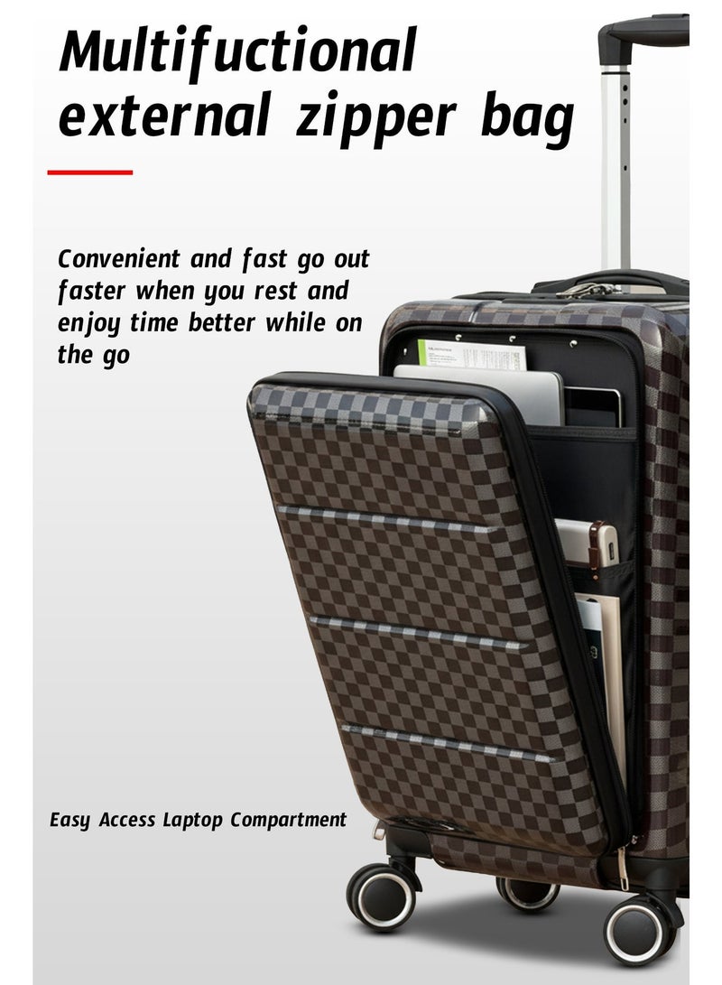 ZAAPPY Multifunctional Front Opening Hard shell ABS Carry-On Luggage, Lightweight, Laptop Compartment - Image 4