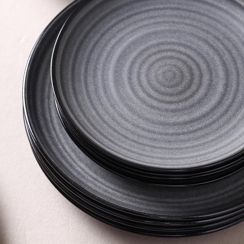 Stone Lain Dua 4Piece Dinner Plate Set Stoneware Black - Image 3