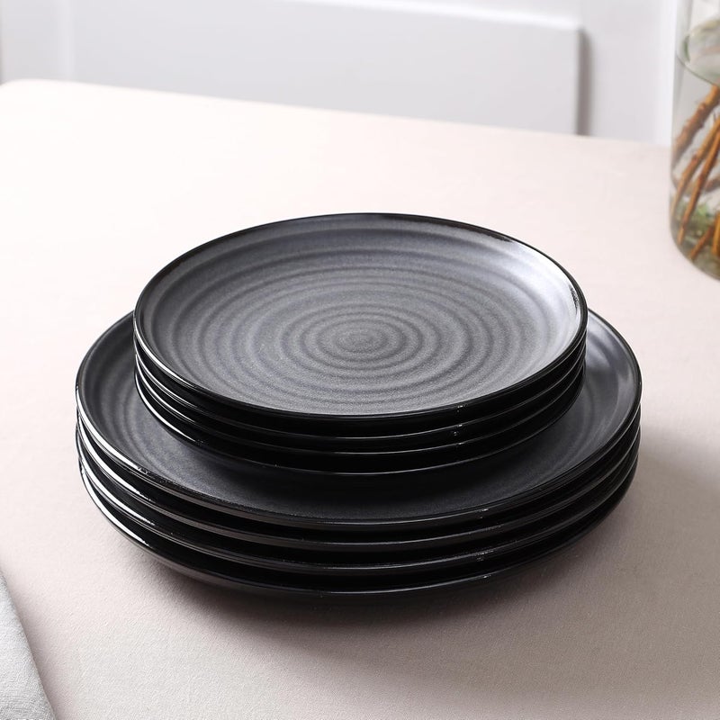 Stone Lain Dua 4Piece Dinner Plate Set Stoneware Black - Image 5