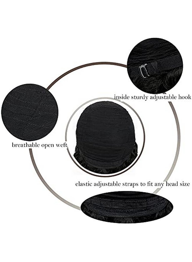 Kalyss Women'S Short Black Bob Wigs With Hair Bangs Synthetic Full Hair Wig Heat Resistant Short Straight Black Wig For Women - Image 4