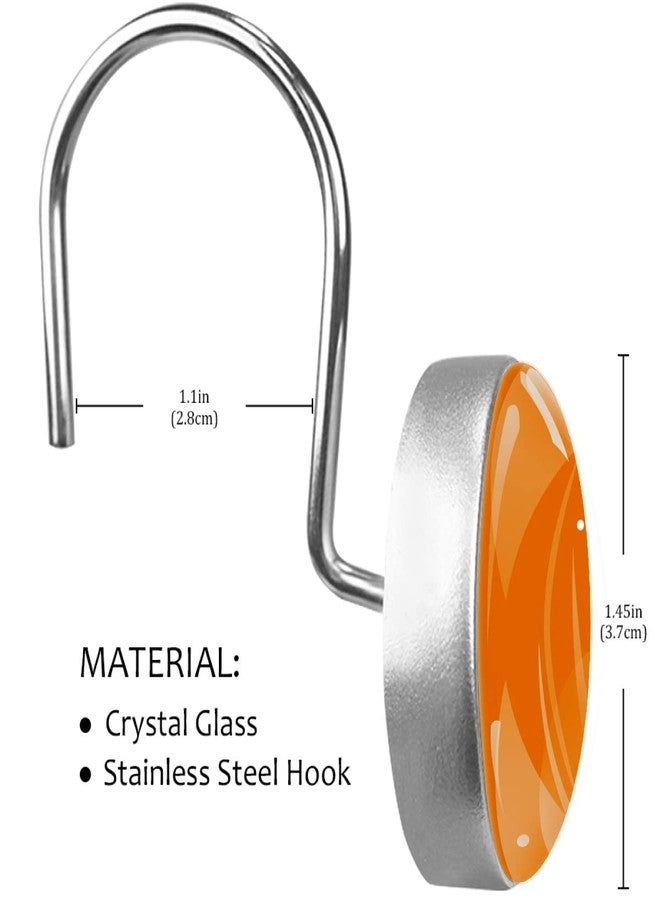 C.IOPMNU 12pcs Orange Shower Curtain Hooks,Decoration Shower Curtain Rings Roller, Stainless Steel Round Shower Rings Hangers for Bathroom Curtains Rods - Image 4